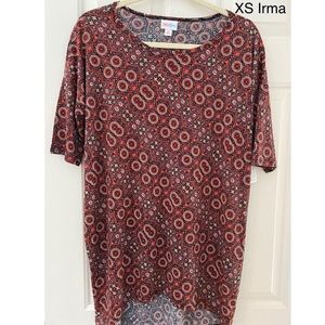 XS LuLaRoe Irma Tunic top